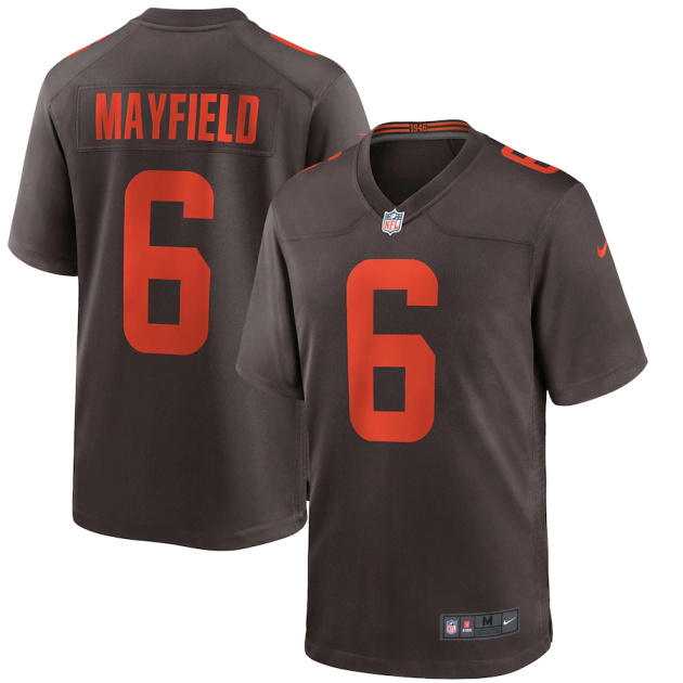 mens nike baker mayfield brown cleveland browns alternate game jersey